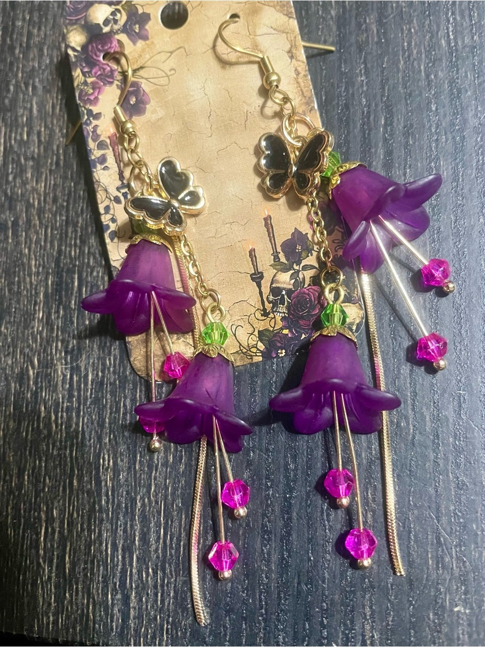 Deadly Nightshade Earrings Hand Crafted